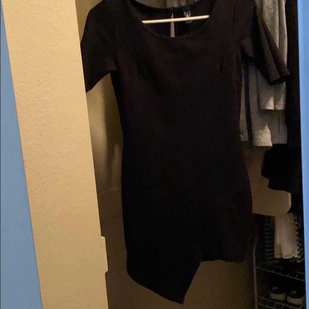 Black tight skin dress